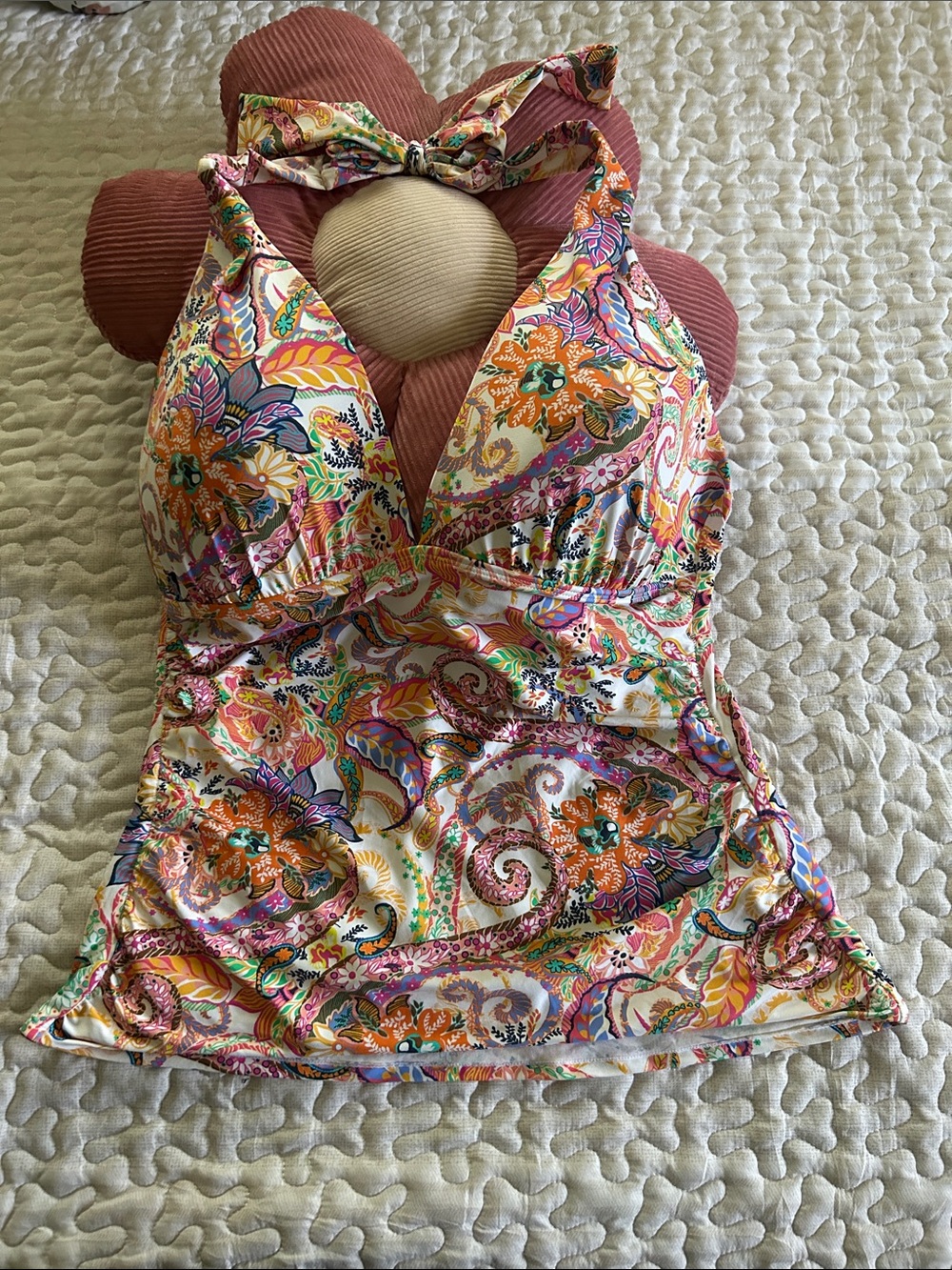 Ralph Lauren Halter Paisley Swimsuit Top